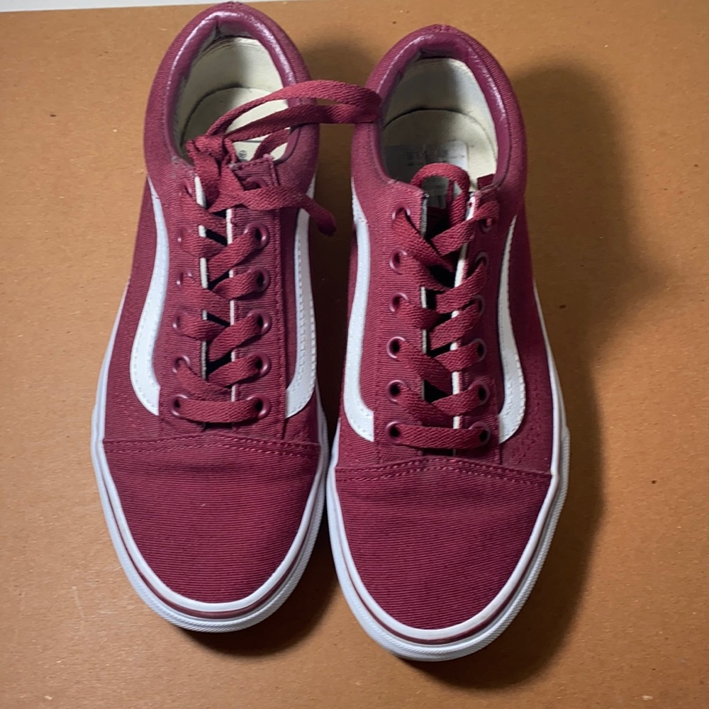 Maroon Canvas Old Skool Vans Sneakers
